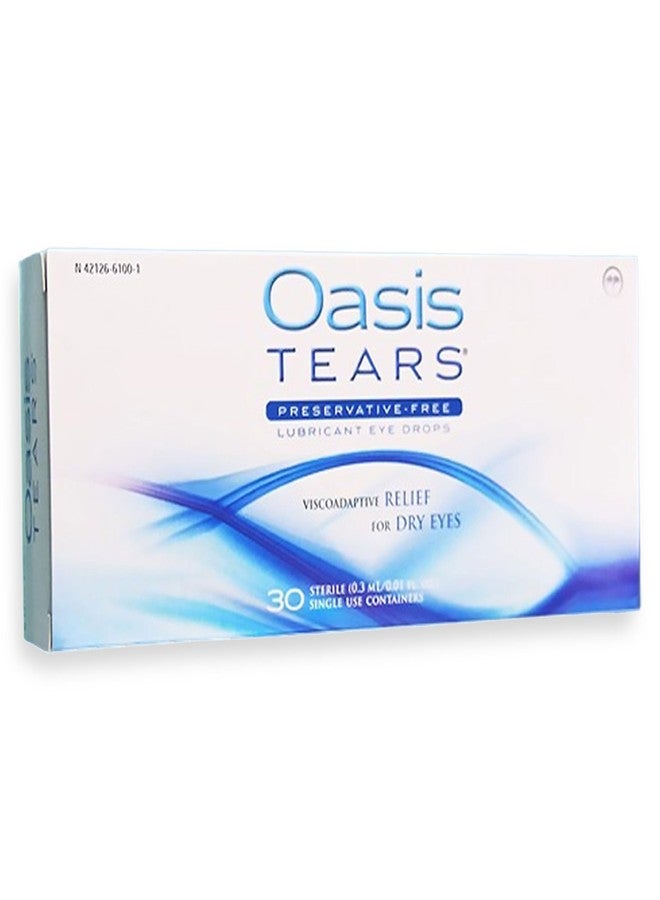OT6100 - قطرات ترطيب العين Oasis TEARS® الخالية من المواد الحافظة لتخفيف جفاف العين | 30 عبوة للاستخدام الفردي | 0.01 أونصة سائلة (0.3 مل) - Image 2