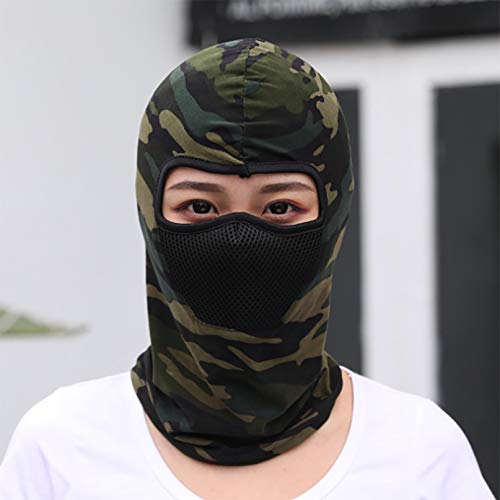 iSWEVEN Balaclava Mask Windproof Bike Face Mask Bicycle Balaclavas Motorcycle Cycling Outdoors in Winter Neck Warmer Multifunctional Sports Cold Weather Gear for Men Women (Camouflage Green-Black) - Image 1