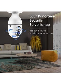 SIOVS SIOVS WiFi 1080p HD Bulb Light Wireless IP CameraFish Eye 360 Degree Panoramic Mini Lamp IR CCTV Home Security Camera  - Image 4
