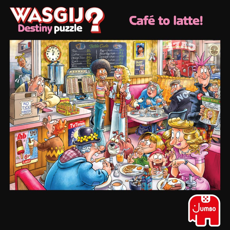 jumbo Wasgij Destiny 27, CafÃ© to Latte! 1000 Piece Jigsaw Puzzles for Adults - Colourful, Challenging & Brainteasing Adults Jigsaw Puzzle - Puzzle The Future - 100% Recycled Cardboard - 1000pcs - Jumbo - Image 3