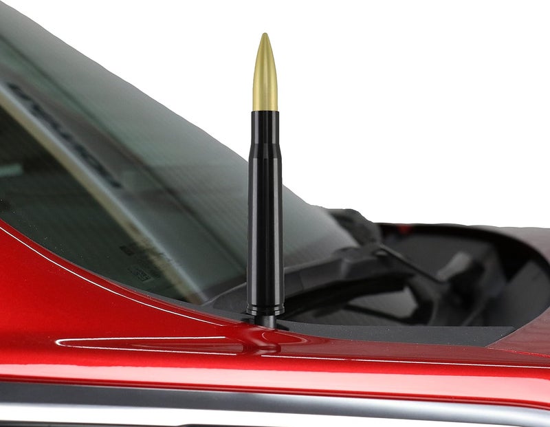 Votex 50 Caliber Black with Gold Bullet Aluminum Antenna - Image 1