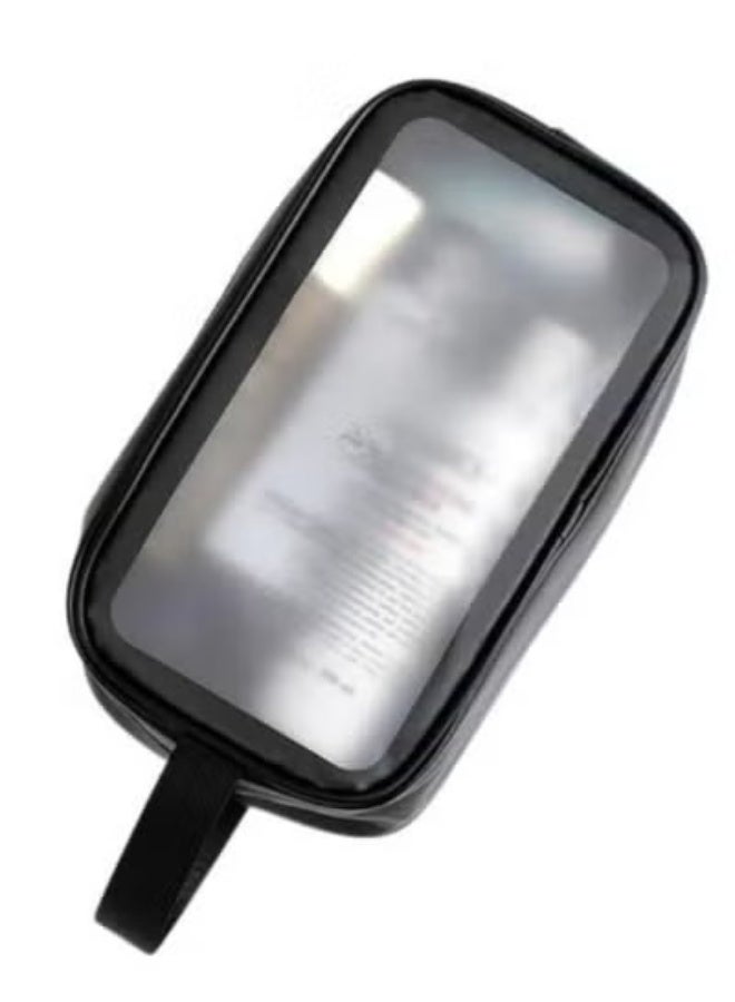 حقيبة مكياج سفر محمولة لتنظيم مستحضرات التجميل بمقبض للنساء والفتيات - أسود - Image 2