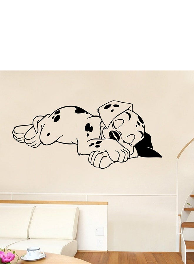 OUTAD Kawaii Cute Sleeping Dog Wall Sticker Black/White - Image 2