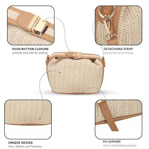 SIBY Straw Crossbody Bag with Adjustable Faux Leather Strap – Lightweight Summer Shoulder Bag for Women – Stylish Casual Purse for Beach, Travel, Everyday Use - Image 2