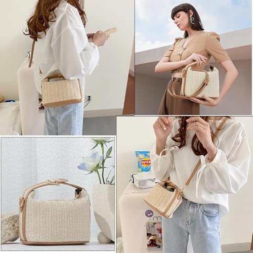 SIBY Straw Crossbody Bag with Adjustable Faux Leather Strap – Lightweight Summer Shoulder Bag for Women – Stylish Casual Purse for Beach, Travel, Everyday Use - Image 5
