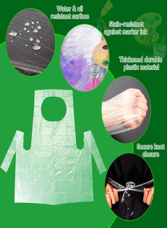 JOLYEAK 100 Pieces Disposable Aprons for Kids 21.65×25.59 Inches Disposable Waterproof Smocks for Toddlers Plastic Aprons for Painting, Cooking - Image 4