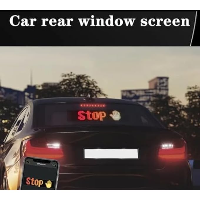 ريحني لوحة مصفوفة LED للسيارة 37 سم × 87 سم لوحة إضاءة LED مرنة بمنفذ USB ورموز وشعارات ورموز تعبيرية للسيارة والديكور - Image 4