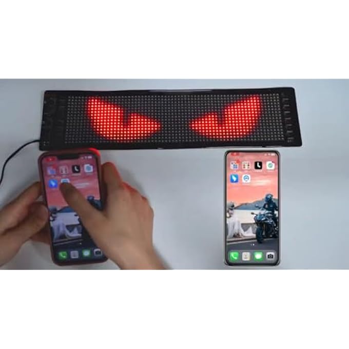 ريحني لوحة مصفوفة LED للسيارة 37 سم × 87 سم لوحة إضاءة LED مرنة بمنفذ USB ورموز وشعارات ورموز تعبيرية للسيارة والديكور - Image 5