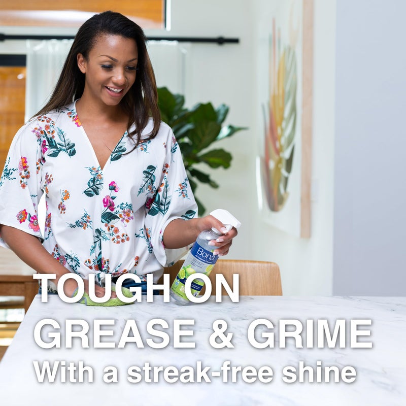 Bona All-Purpose Cleaner - Lime Basil Scent - 24 fl oz - Household Cleaner Cuts Through Tough Grease & Grime - Safe for Household Surfaces - Image 2