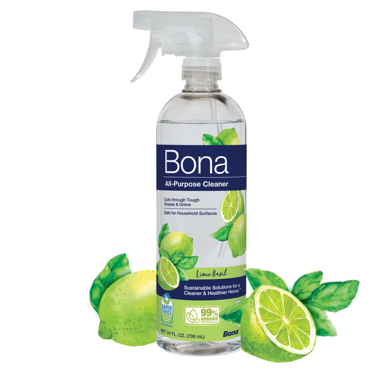 Bona All-Purpose Cleaner - Lime Basil Scent - 24 fl oz - Household Cleaner Cuts Through Tough Grease & Grime - Safe for Household Surfaces - Image 1