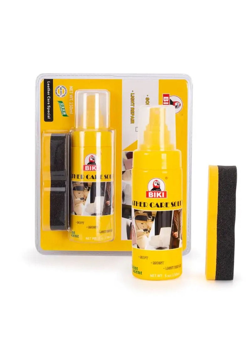 BIKI Leather Protection Solution Shiny Waterproof Spray for Shoes, Bags, Sofas  150ml with Sprayer Complete Shoe Care Kit
