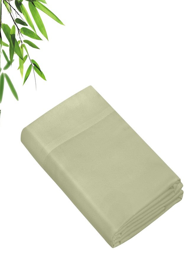 Royale Linens Bamboo Viscose Twin Flat Sheets Only - Cooling Sheets - Organic Viscose Derived from Bamboo - Flat Sheet Only - Top Sheet - Breathable & Silky Bedding (Twin, Sage Green) - Image 1