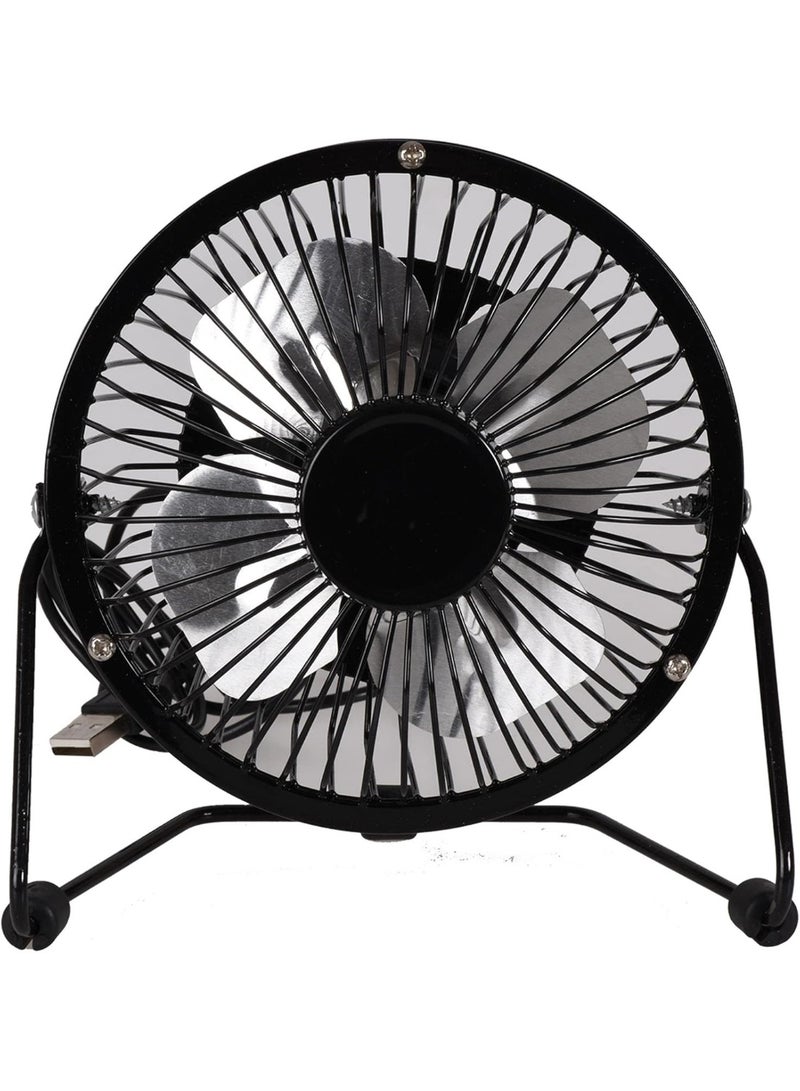 Mini USB Desk Fan, 6-Inch Metal Quiet Fan with 360° Rotation – Brushless Motor – Portable for Home & Office – Black - Image 1