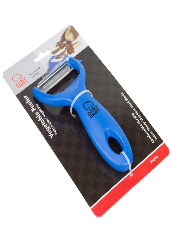 Chef Craft Classic Stainless Steel Blade with Plastic Handle Vegetable Peeler, 5.5 inch, Blue - Image 3