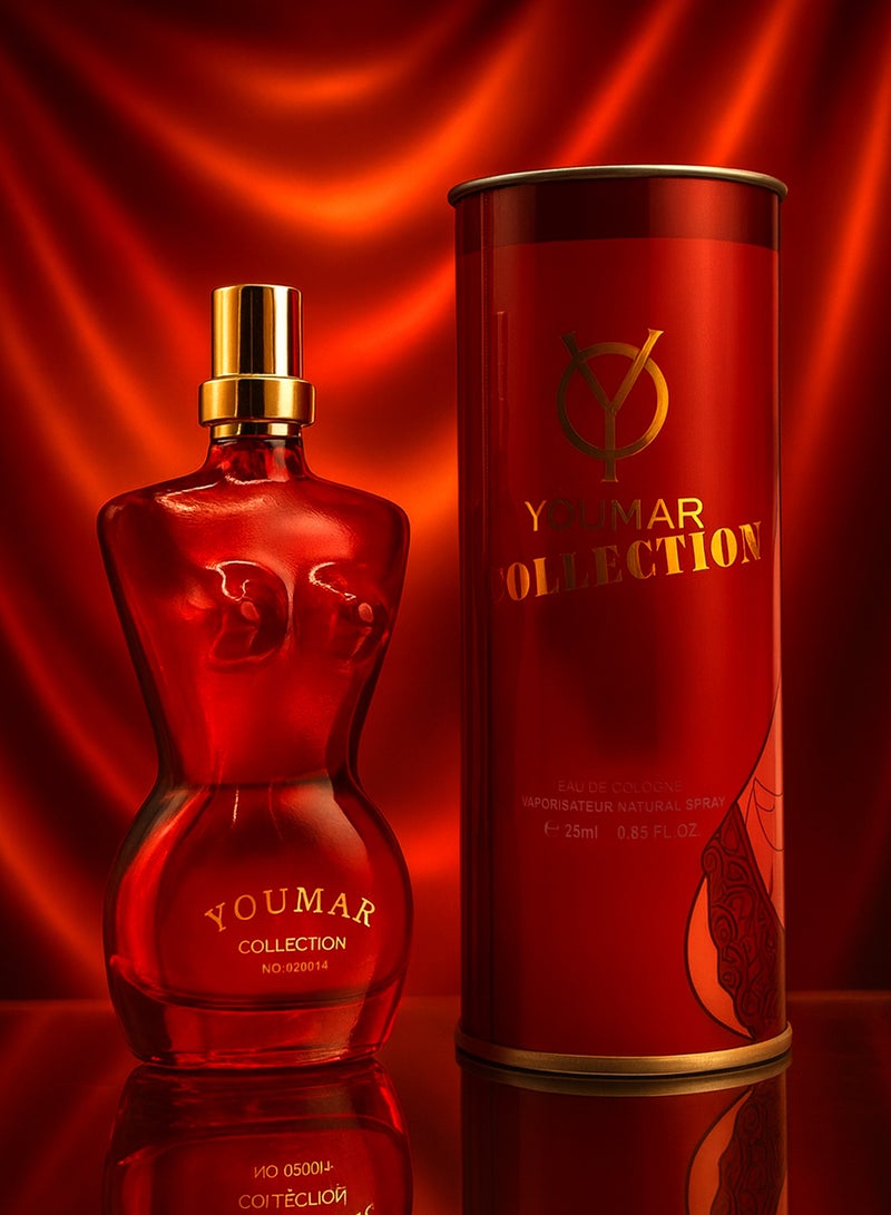 يومار كولونيا نسائية فاخرة من مجموعة يومار رقم 0014 | كولونيا نسائية طويلة الأمد، 25 مل، برائحة الفانيليا والعنبر والحمضيات الحلوة - Image 1