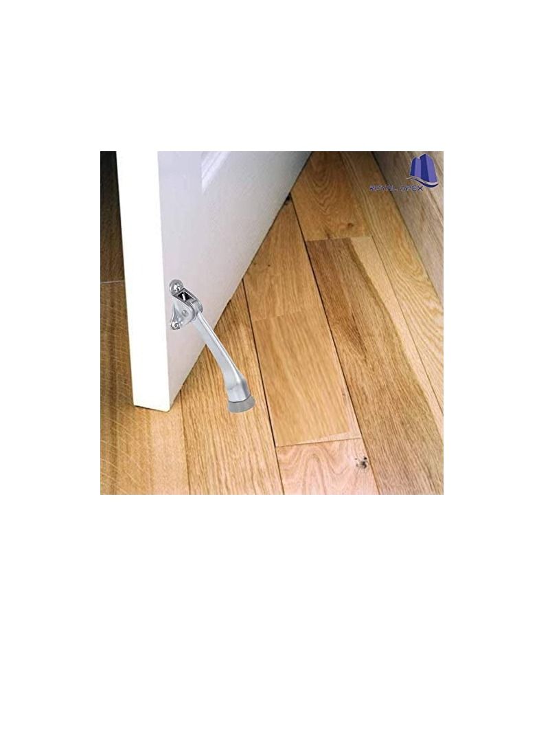 Foldable Stainless Steel Heavy Duty Door Stopper Soft Rubber Foot Door Retainer (DS079)  - Image 2