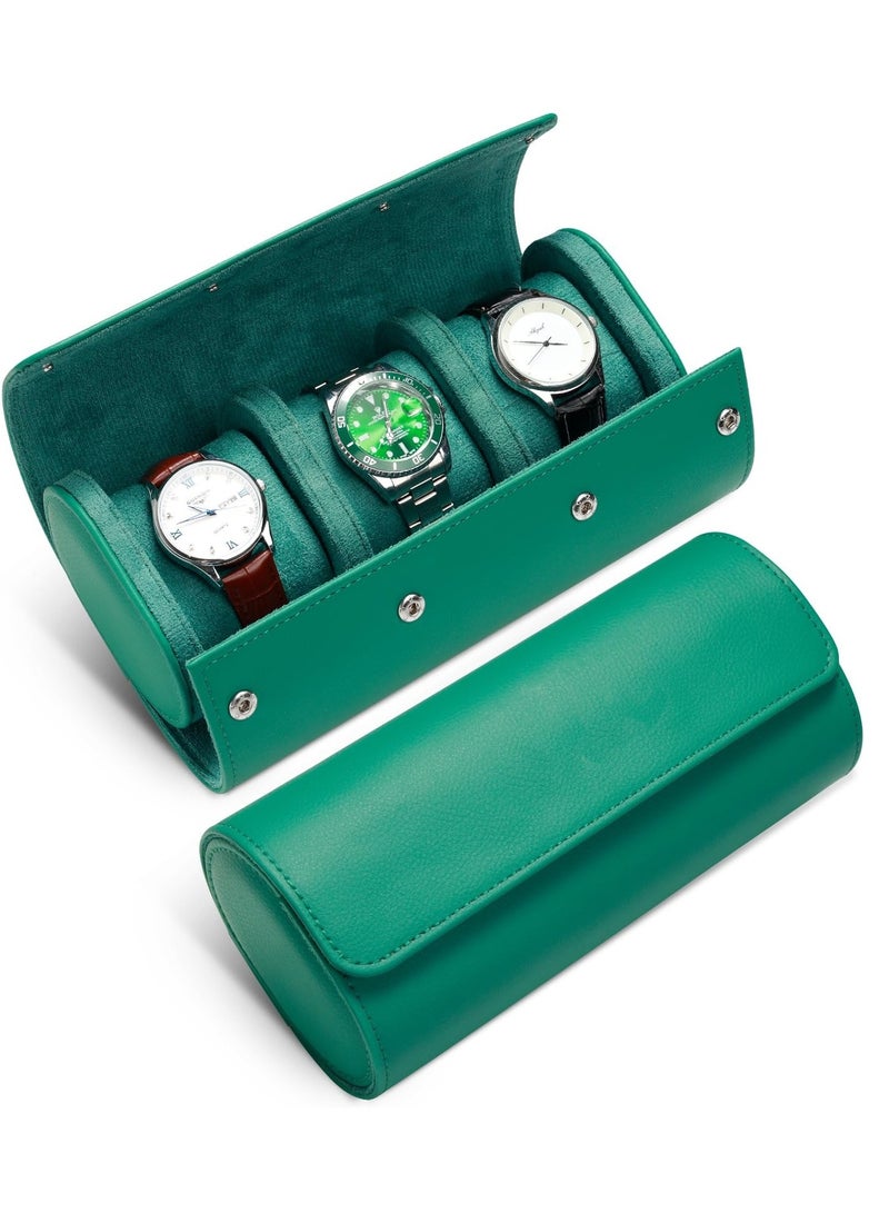 Watch Roll Travel Case, Handcrafted Full-Grain Leather Watch Storage  Organizer with Removable Pillows, for Men  Women, Ideal Gift for Anniversary, Birthday, or Travel (3 Slot) - Image 1