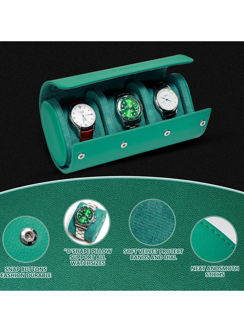 Watch Roll Travel Case, Handcrafted Full-Grain Leather Watch Storage  Organizer with Removable Pillows, for Men  Women, Ideal Gift for Anniversary, Birthday, or Travel (3 Slot) - Image 4