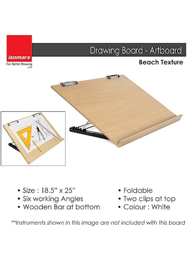 Isomars لوحة رسم إيزومارس - نموذج طاولة لوحة قابلة للطي مع مشابك - لوحة رسم وتصميم (A2 (18.5 × 25.5 بوصة)) - Image 5
