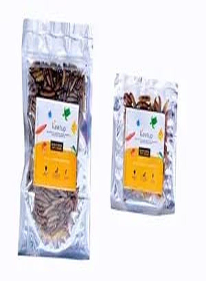 ALLY AQUA Dried Black Soldier Fly Larvae Treat Fish Food (25 gm+5 gm) for Arowana Oscar Flowerhorn and Other Carnivorous Fishes Omega 3 and 6, 50X More Calcium Than Worms, All Life Stages - Image 1