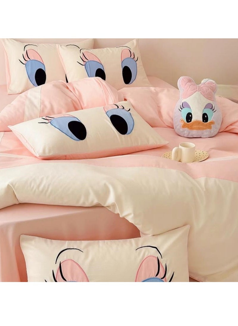 Generic Fitted Sheet Style — High End Cartoon Pattern Washed Cotton Bedding Four Piece Set  - Image 1