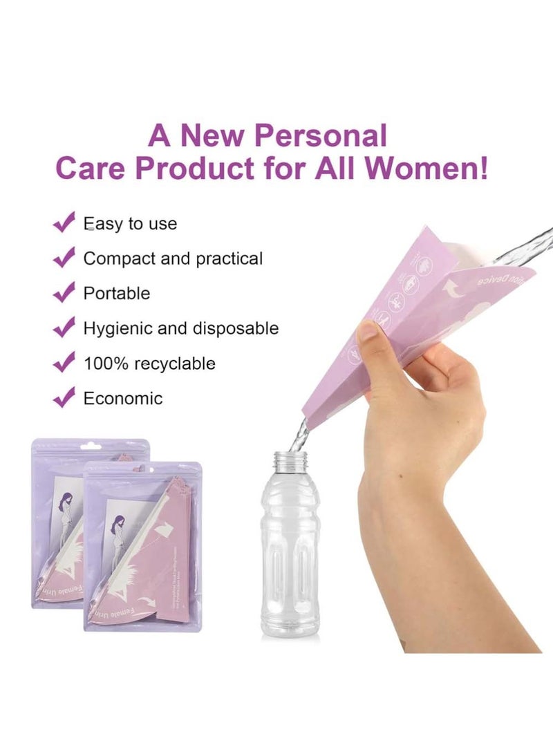 Dougez 20Pcs Disposable Female Urination Device,Portable Lightweight Women Urinal Funnel Outside Standing Pee Cup Waterproof Paper Standing Urinary Funnel for Camping, Hiking, Pregnant - Image 3