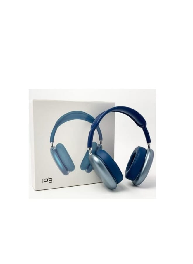 P9 Bluetooth-Headset, Wireless-Headset Over-Ear & Headphone-Headset with Mic Blue color Good Quality. - Image 1