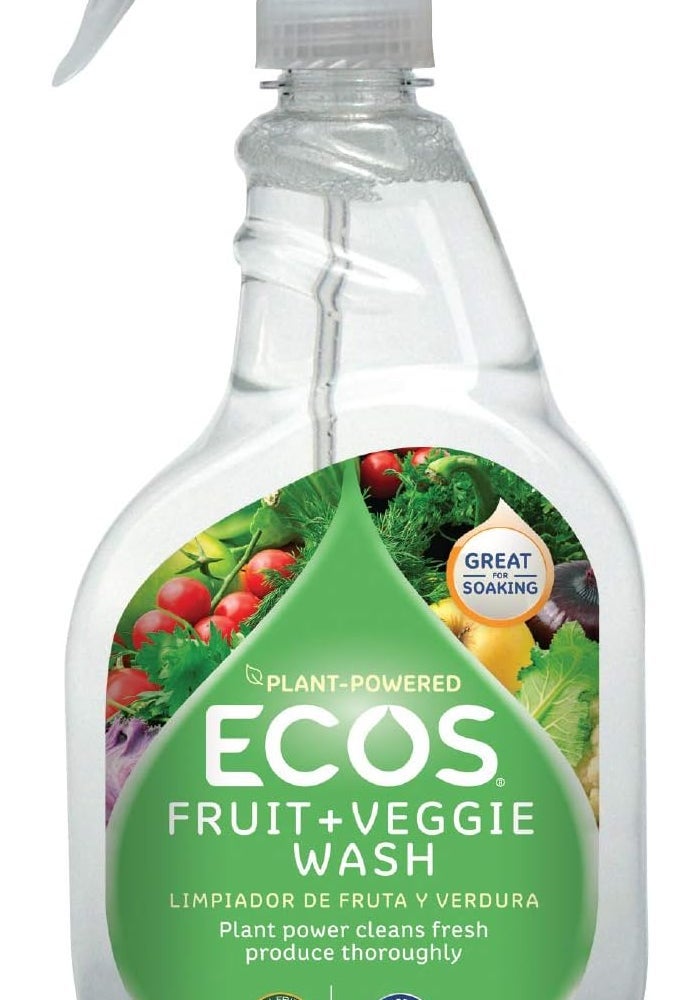 ECOS Fruit + Veggie Wash - Plant-Powered Cleaner for Fresh Produce, 22 Ounce (Pack of 2) - Image 1