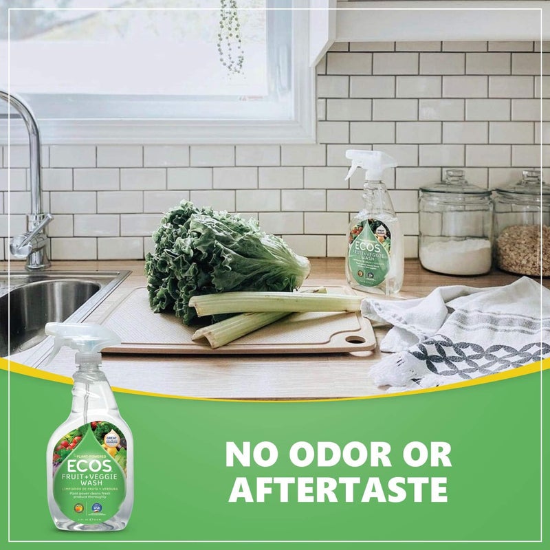 ECOS Fruit + Veggie Wash - Plant-Powered Cleaner for Fresh Produce, 22 Ounce (Pack of 2) - Image 4