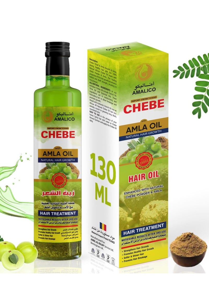 AMALICO Amla Oil for Hair Growth With Chebe Oil for Hair Growth 4.4 FL.OZ | African Chebe Powder for Growth Amla Hair Oil  - Image 1