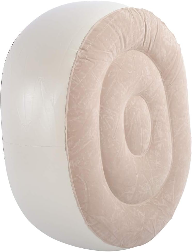 Inflatable Foot Stool Cushion, Portable PVC Oval Air Chair, 70x60x31cm, Soft Breathable Surface - Easy Inflation, Versatile Indoor Outdoor Use for Fitness and Travel - Image 3