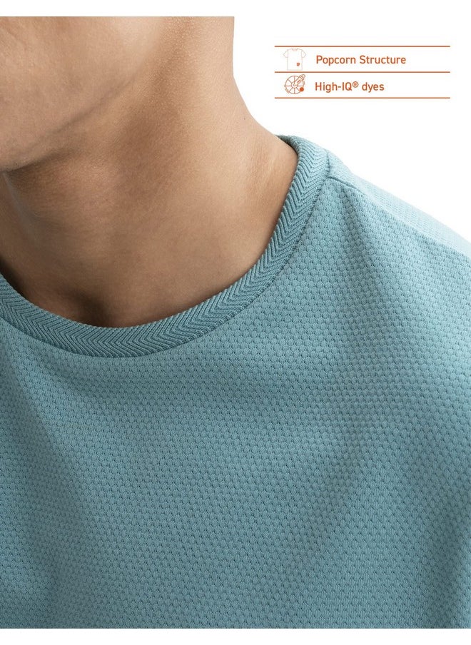 DaMENSCH DAMENSCH Men’s Poly-Cotton Statement Popcorn Textured Casual T-Shirt  - Image 2