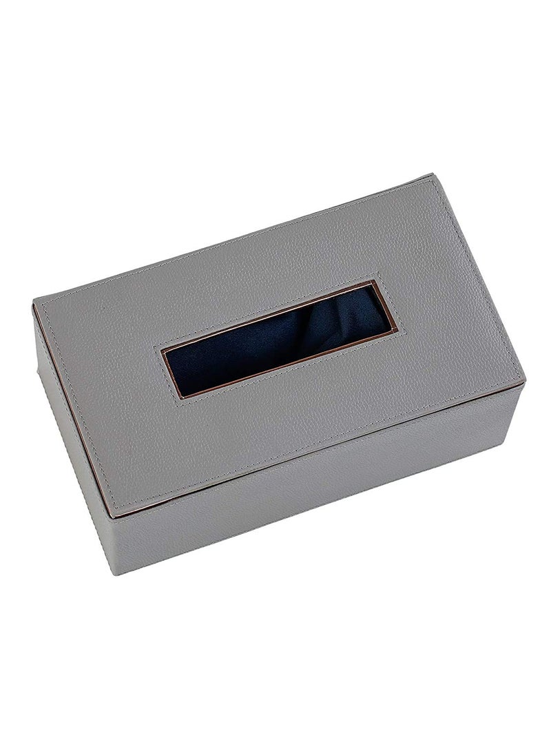 AZYEEA - Handcrafted Fine Leather Tissue Paper Holder Napkin Holder for Car Gifting, Office Desks, Cars & Home Decor | Durable & Water Resistant (Grey) - Image 2