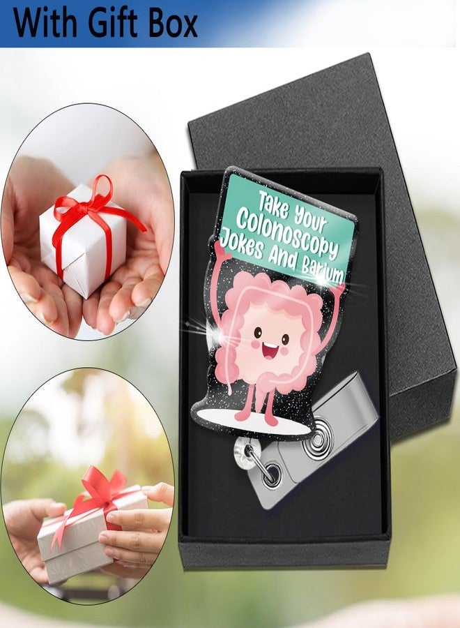 XQLZY Funny Take Your Colonoscopy Black Glitter Badge Reel Holder, Gift for Gastroenterology Graduates, Christmas Birthday Gift for Gastroenterologist Nurse Gastroenteroscopy Teacher - Image 4