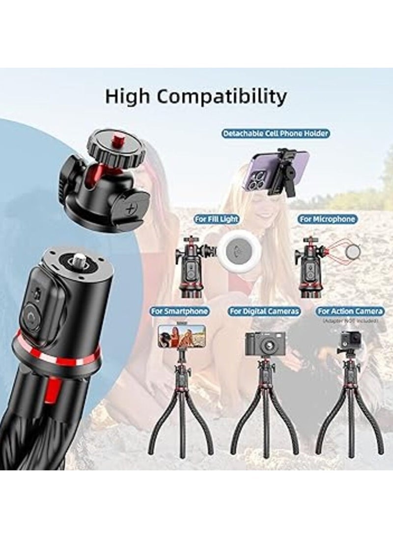 ELTRAZONE Flexible Camera Tripod – Extendable Cell Phone Tripod Stand with Wireless Remote, 360° Rotation, Adjustable Height, Sturdy Design – Perfect for Vlogging, Photography, and Video Recording - Image 3