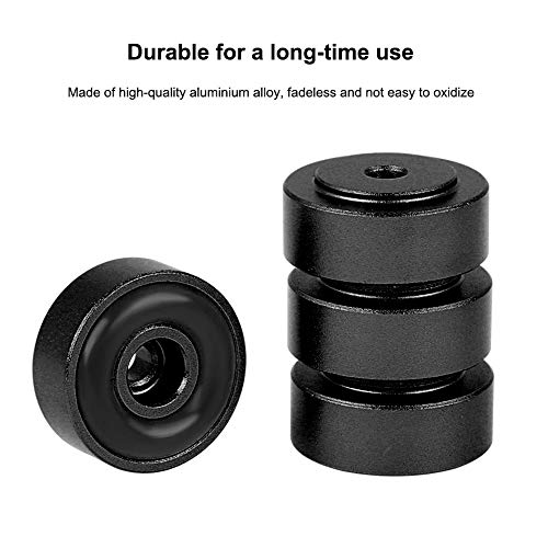 Bewinner Audio Amplifier Feet, 4PCS 20 * 8mm Aluminum Alloy Amplifier Feet for CD Player Audio Speaker Absorb Shock Amplifier Pads Feet Audio Speaker Anti Vibration Feet Pad Stand(Black) - Image 3