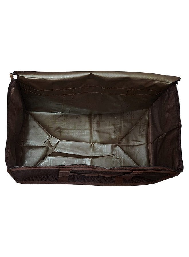 Kuber Industries Kuber Industries Storage Bag | Rexine Duffle Bag | Underbed Storage Bag | 2 Side Zipper Storage Bag | Clothes Storage Bag with Handle | Wardrobe Organiser Bag | Large | Brown - Image 4