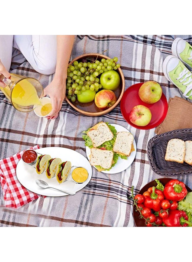 NIBEMINENT Taco Stand Up Holder Silver 27.5x6.5x5centimeter - Image 4