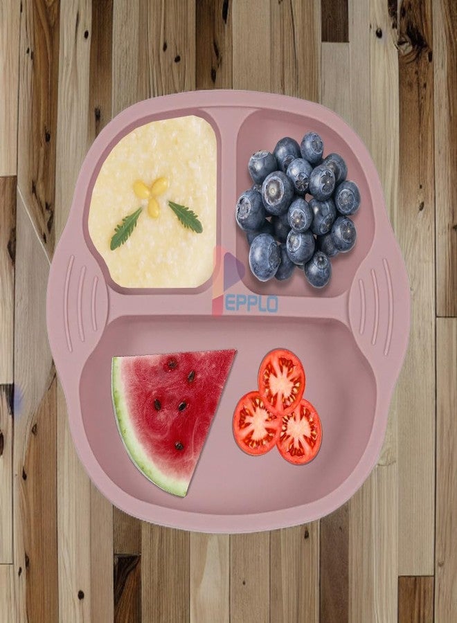 NAIDEV Unbreakable Silicone Baby and Toddler Plate,3 Divided Sections for Portion Control, Microwave & Dishwasher Safe,Non-Slip, Food-Grade Plate for Self-Feeding,Ideal for Baby-Led Weaning. - Image 5