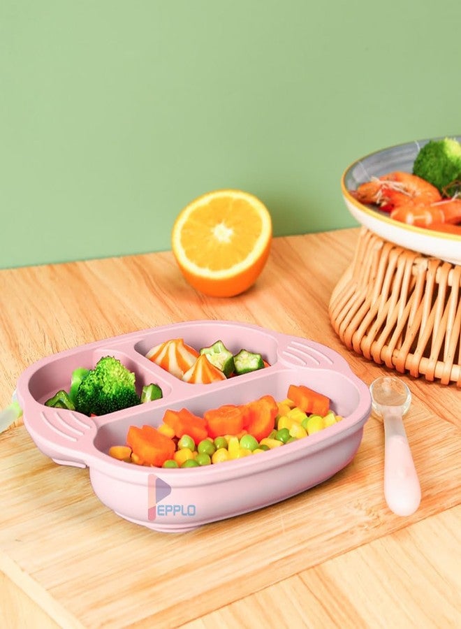 NAIDEV Unbreakable Silicone Baby and Toddler Plate,3 Divided Sections for Portion Control, Microwave & Dishwasher Safe,Non-Slip, Food-Grade Plate for Self-Feeding,Ideal for Baby-Led Weaning. - Image 3