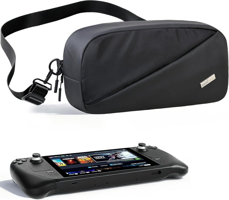 Lacdo Carrying Case for Nintendo Switch 2 / Steam Deck OLED / ROG Xbox Ally X Storage Portable Bag, Protective Crossbody Sling Bag, Steamdeck Case Switch 2 Case Bag Fit Console & Accessories, Black - Image 1