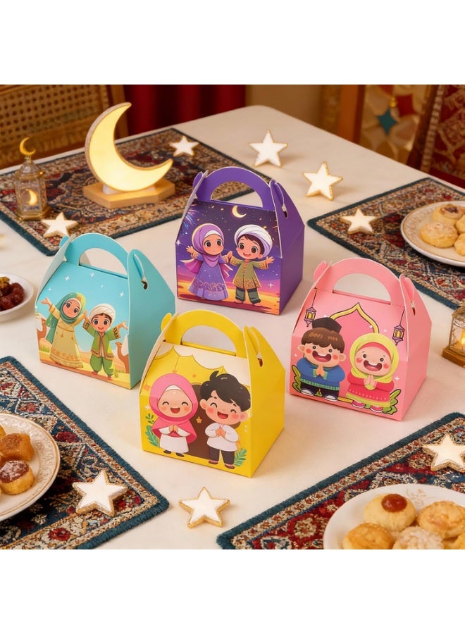 24PCS Ramadan Eid Mubarak Gift Boxes  – Cartoon Islamic Treat Candy Favor Boxes with Handle, Party Supplies for Ramadan & Eid Celebration - Image 3