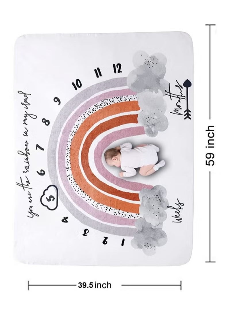 Gonice Baby Monthly Milestone Blanket Boy/Girl- Baby Photo Blanket for Newborn Baby Shower, Baby Gifts for Newborn  - Image 4