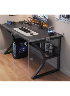 AGD K-Shape Computer Gaming Table with Sturdy and Easy-to-Assemble Desktop (Black)  - Image 2
