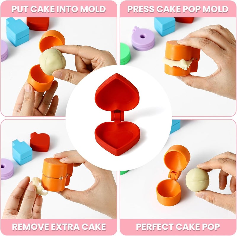 MITCHENIFY 2 PCS Heart Cake Pop Mold Shapes Press Set, 3D Printed Cake Pop Cutter and Pusher, Baking Tools Accessories for Home Baking, Birthday Parties, Wedding Desserts - Image 5
