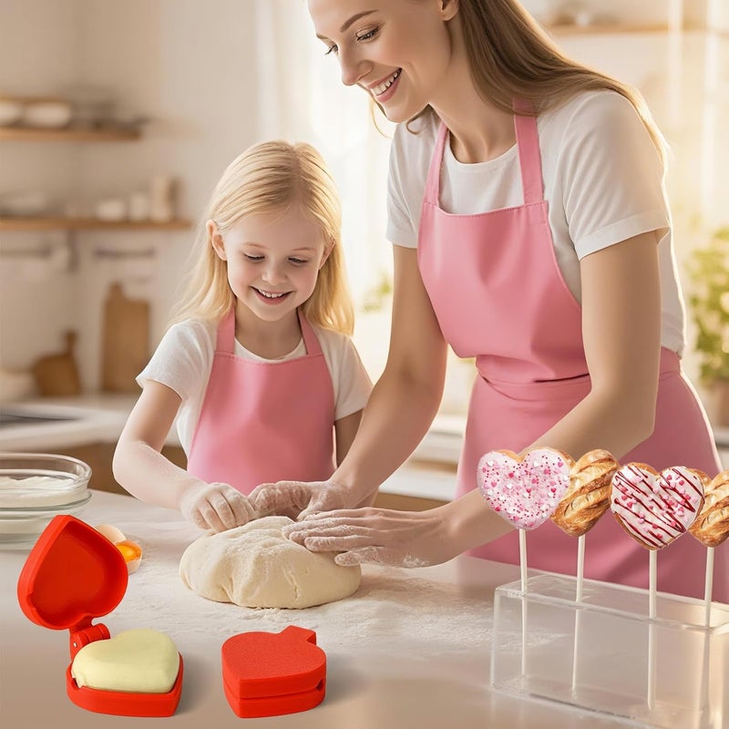 MITCHENIFY 2 PCS Heart Cake Pop Mold Shapes Press Set, 3D Printed Cake Pop Cutter and Pusher, Baking Tools Accessories for Home Baking, Birthday Parties, Wedding Desserts - Image 4