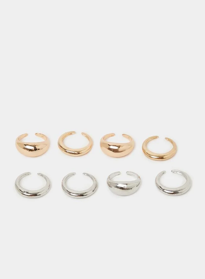 ستايلي Set of 8 Open Cuff Rings
