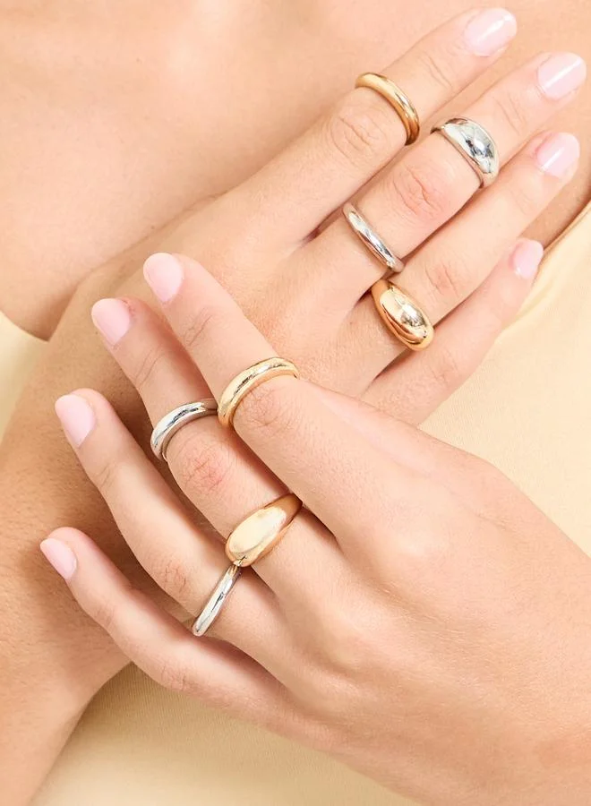 ستايلي Set of 8 Open Cuff Rings
