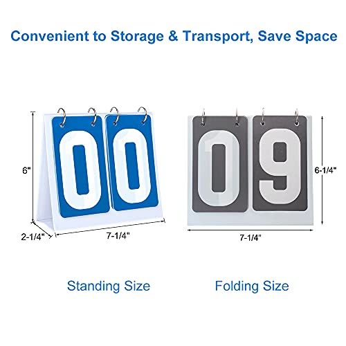 GOGO Scoreboard Flip Score Keeper Bulk for Basketball Game, Portable Scoreboard Up to 99 - Grey - Image 2