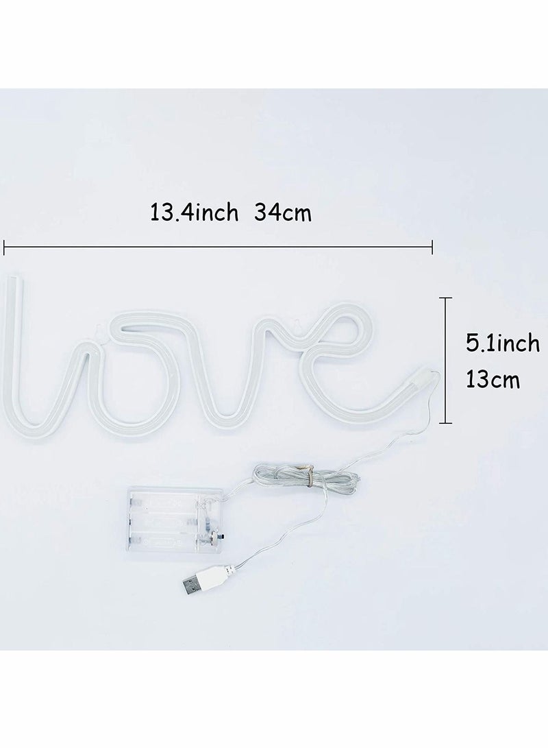 LOVE Shape LED Neon Light, Creative USB Charging Trunk Proposal Decoration Light Atmosphere Bedhead Light Room Arrangement Night Light for Party Festival Daily Life - Image 3